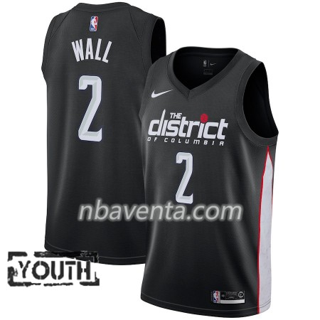 Camiseta Niños Washington Wizards John Wall 2 2018-19 Nike City Edition Negro Swingman
